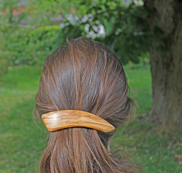 Haarspange aus Holz, Modell Greta, handgearbeitet, 100/80 mm Mechanik