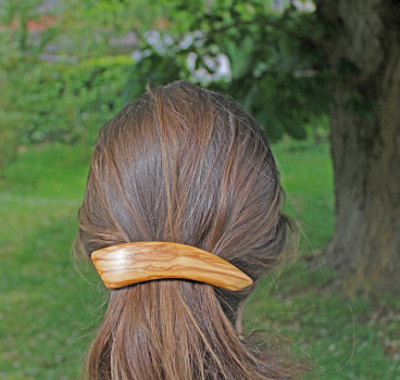 Haarspange aus Holz, Modell Greta, handgearbeitet, 100/80 mm Mechanik