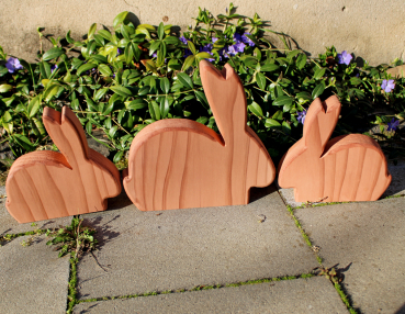 Hase - Ostern - Holz,  hockend groß