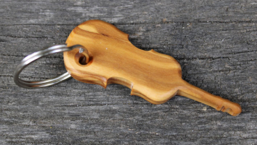 Schlüsselanhänger Geige - Olivenholz -