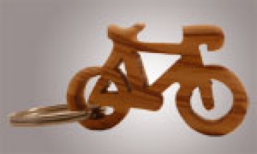 Schlüsselanhänger Fahrrad - Olivenholz